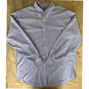 Nautica Men's Button Down Collared Shirt Blue White Striped Longsleeve Size XXL